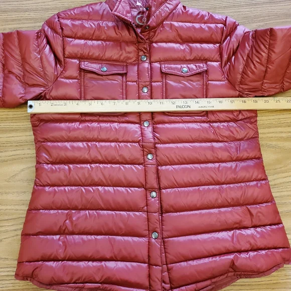 Cotes of London Harrow Royale Red Down Shirt PufferJacket Womens size M - Picture 13 of 15